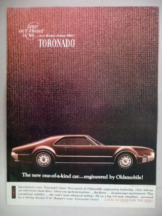 Oldsmobile Toronado Print Ad - 1965