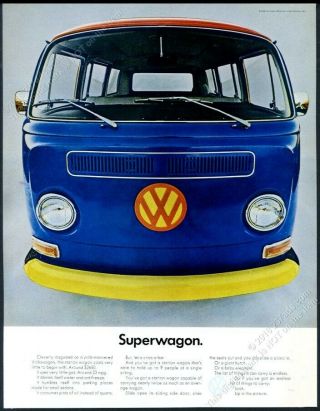 1968 Vw Bus Superwagon Photo Volkswagen Vintage Print Ad