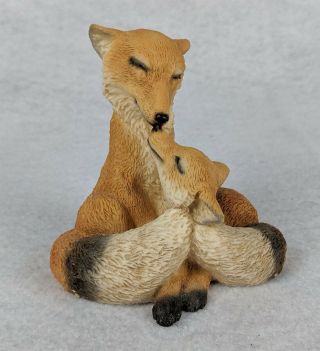 1988 Castagna Fox Made In Italy Mother And Baby Figurine 3 - 1/2 "