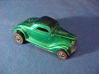 Orig 1968 Hot Wheels Mattel Red Line Car - 1936 Ford Coupe Green Color
