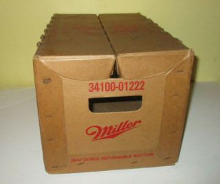 Vintage MILLER HIGH LIFE Waxed Cardboard Hinged BEER BOTTLE BOX CASE 2