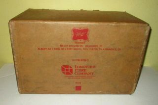 Vintage MILLER HIGH LIFE Waxed Cardboard Hinged BEER BOTTLE BOX CASE 5