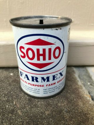 Vintage Sohio Farmex Grease Can Bank