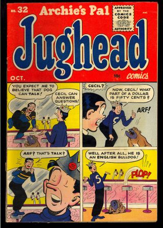 Archie’s Pal Jughead 32 Late Golden Age Teen Comic 1955 Vg