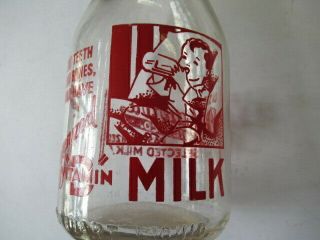 Vintage Qt.  Delaware Milk Co.  Milk Bottle - - With Baby On It.
