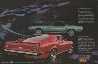 Mustang Automobiles 1969 Vintage Advertisement - Mach I & Grande Cars