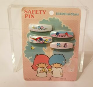 Vintage 1976 Little Twin Stars Safety Pin Set Of 4 Hello Kitty Sanrio