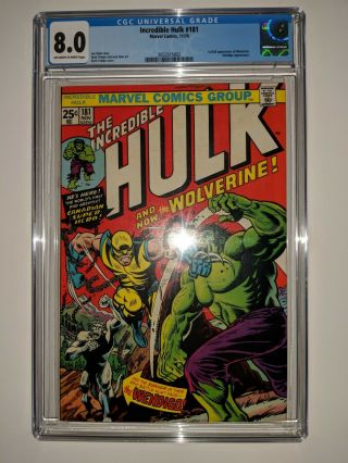 The Incredible Hulk 181 (wolverine 1st Appearance) Cgc 8.  0 Vf Marvel Comic 1974