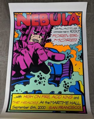 Frank Kozik Galactus Nebula Concert S/n Poster/print High On Fire,  Acid King,