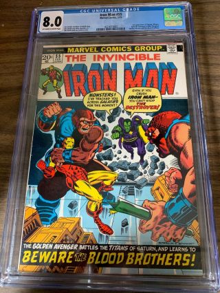 Iron Man 55 Cgc 8.  0 First Thanos