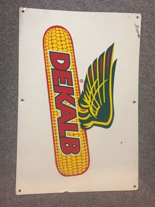 Vintage Asgrow Dekalb Seed Color Metal Sign Double Sided 16” X 24 "