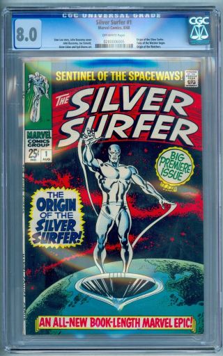 SILVER SURFER 1 CGC 8.  0 BRIGHT COLORS NO MARKS / STAMPS UNPRESSED 3