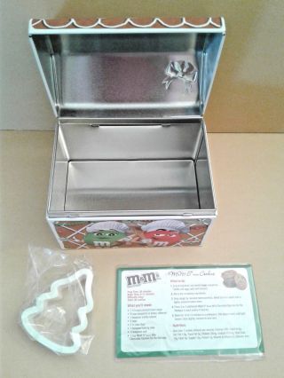M&M Gingerbread House Recipe Box Tin,  Christmas Tree Cookie Cutter,  Recipe Cards 3