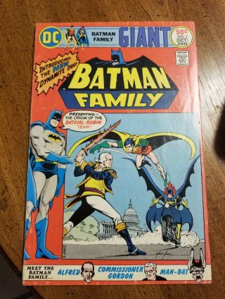 Batman Family 1 (sep - Oct 1975,  Dc) 2nd App Of Batgirl Robin Team Up.  Mid Grade