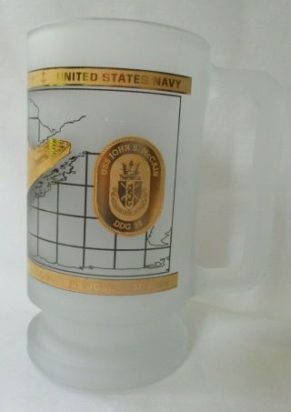 United States Navy Uss John S Mccain Ddg 56 Glass Beer Stein Mug