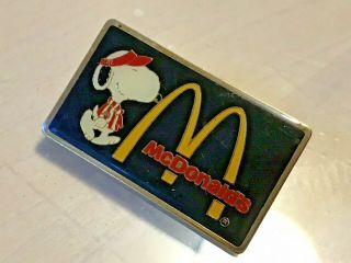 Vintage Snoopy Mcdonalds Employee Pin 1980s