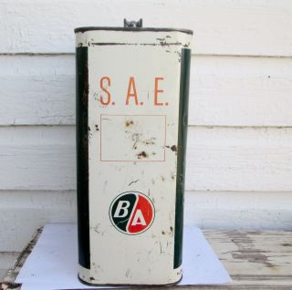 VINTAGE B/A BRITISH AMERICAN OIL TIN/CAN CANADIAN EMPTY AUTOLENE MOTOR OIL 4