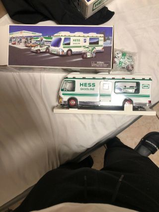 Hess 1998 Truck Recreation Van With Dune Buggy And Motorcycle Open Box
