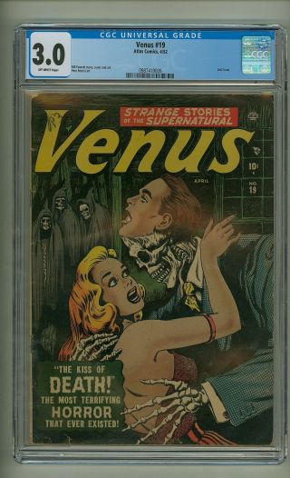 Venus 19 (cgc 3.  0) O/w Pages; Bill Everett; Golden Age; Atlas; 1952 (c 24524)