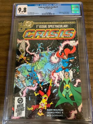 Crisis On Infinite Earths 1 Cgc 9.  8 W/ White Pages 1st Blue Beetle 1985