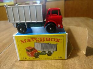 Old Matchbox Lesney 26 G.  M.  C.  Tipper Truck Mib Old Store Stock Perf Cond