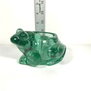 Frog Indiana Glass Sculpture Tea - Light Votive Candle Holder Green Planter Figure