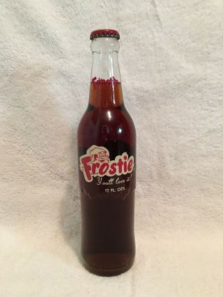 Full 12oz Frostie Root Beer Acl Soda Bottle Camden 4,  N.  J.