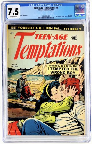 Teen - Age Temptations 9 Cgc 7.  5 Ow 1 Higher Awesome Hi - Grade Matt Baker C/a 1954