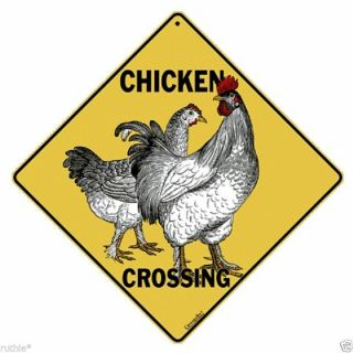 Chicken Metal Crossing Sign 16 1/2 " X 16 1/2 " Diamond Shape Made In Usa 247