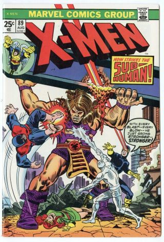 X - Men 89 Nm 9.  4 White Pages Vs.  The Sub - Human Marvel 1974
