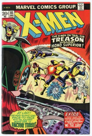 X - Men 85 Nm 9.  4 White Pages Vs.  Factor Three Marvel 1973
