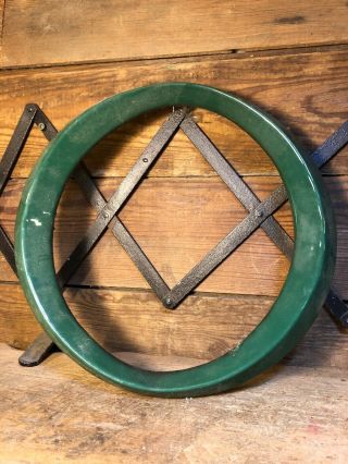 Cast Iron Porcelain Letter O Gas Pump Sign Green Polarine Oil Can Pr Po Station