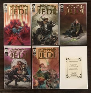 Star Wars Tales Of The Jedi 1 - 5 Gold Special Edition Set With Cert 7500 Lmt