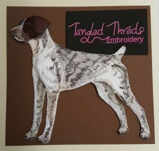 German Shorthaired Pointer Dog Embroidered Patch 6.  4 " X 5.  8 "