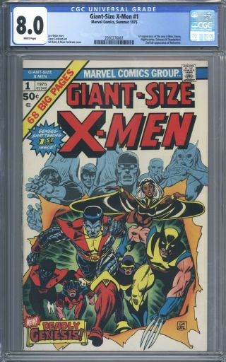 Giant Size X - Men 1 Cgc 8.  0 Great Looking Book 1st Storm Colossus Nightcrawler