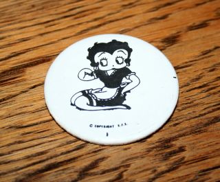 Rare Vintage Kfs Betty Boop Kneeling Comic Collectible Button Pin 1970s Nos