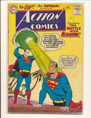Action Comics 254 - 1st Meeting Of Superman & Bizarro Good Cond.