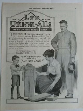 1917 Lees Union - Alls Mens Workwear Jeans Boys Just Like Dad 