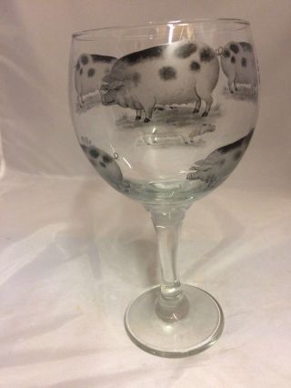Black Pig Designs On Large Gin Glass