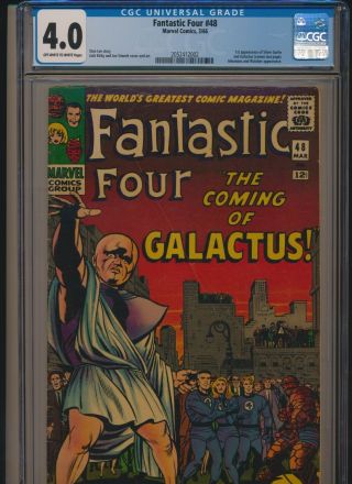 Marvel Fantastic Four 48 1966 Cgc 4.  0 Silver Age 1st Silver Surfer Galactus