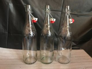 Set Of 3 1895 Geyer Freres Maison Fondee En Glass Bottles France