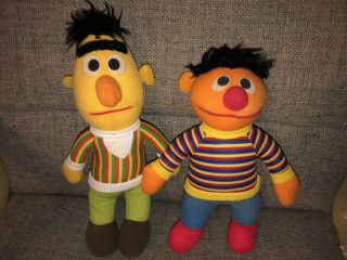 Vintage Muppet Sesame Street Hasbro Softie Bert And Ernie