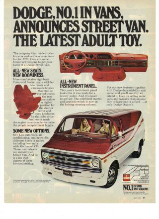 1978 Dodge Street Van The Latest Adult Toy Chrysler Corporation Vintage Print Ad