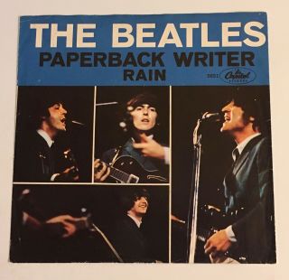 1966 The Beatles / West Coast Picture Sleeve For Paperback Writer / Nm
