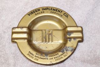 Vintage Virden Implement Co.  Mccormick - Deering Dealer Ashtray Virden Il Ph 268