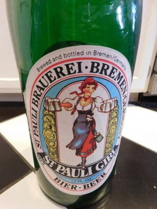 VINTAGE INFLATABLE ST.  PAULI GIRL LAGER BEER BOTTLE 28 1/2 INCHES TALL 4