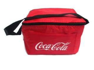Coca - Cola Red 6 - Pack Lunch Bag Cooler With White Logo And Pocket