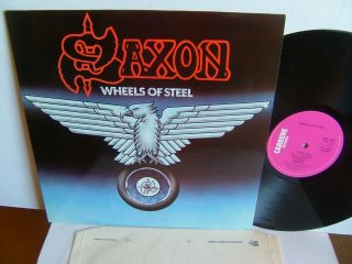 Saxon - Wheels Of Steel Cal 115 Uk Lp 1st Press 1980 Carrere 747 Ex