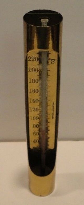 Vintage Petro - Marine Co.  Brass Nautical Thermometer