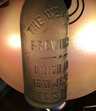 1800s Union Hill NJ William Peter Brewing Co Embossed Beer Bottle Advertising 3